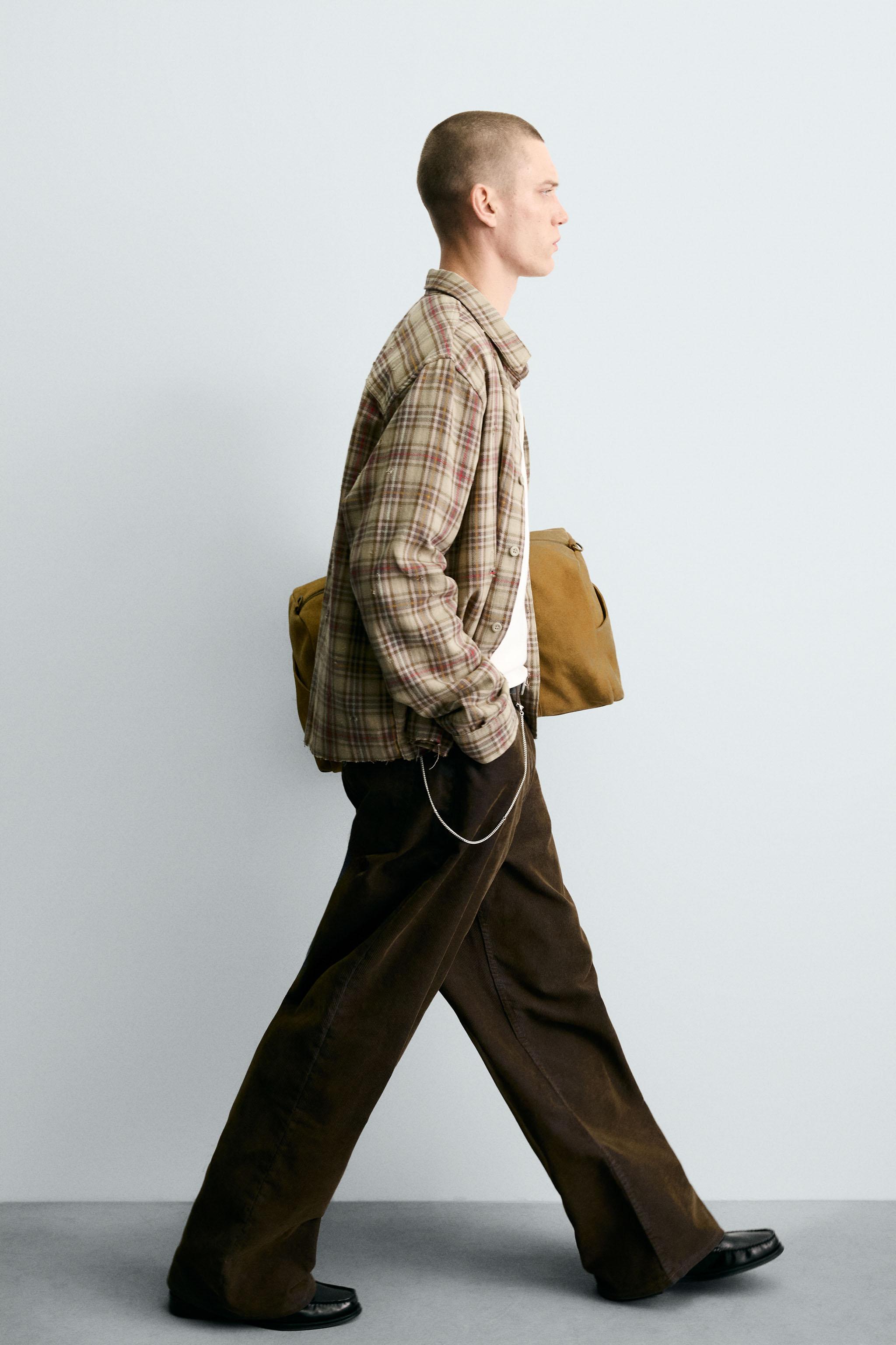 PLAID SHIRT WITH DISTRESSED EFFECTS